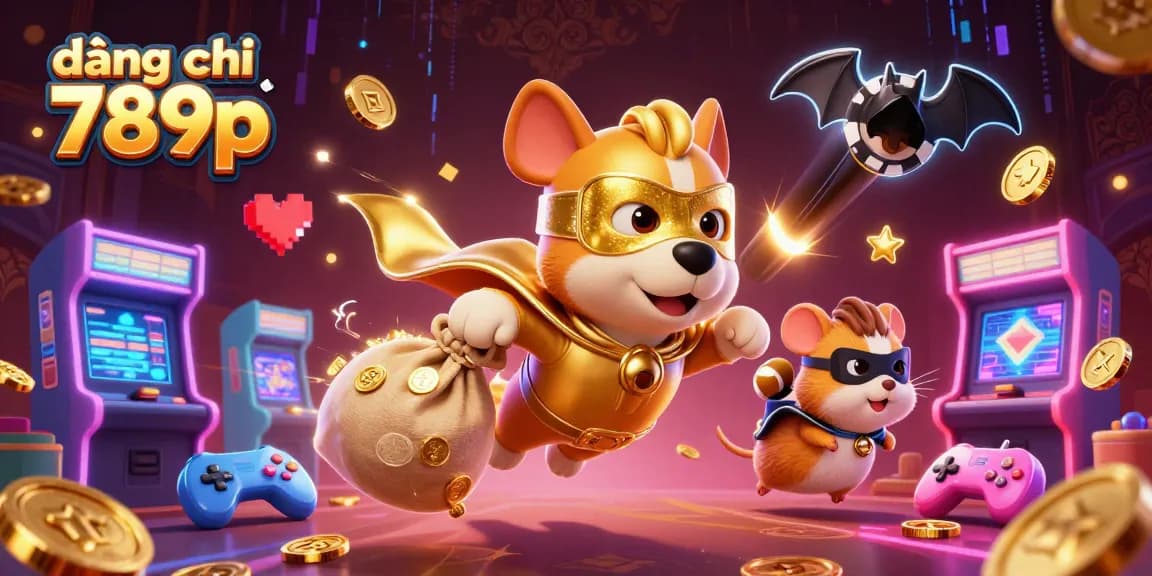 Join the action at đăng ký 789p for thrilling casino games featuring a superhero dog with gold coins!