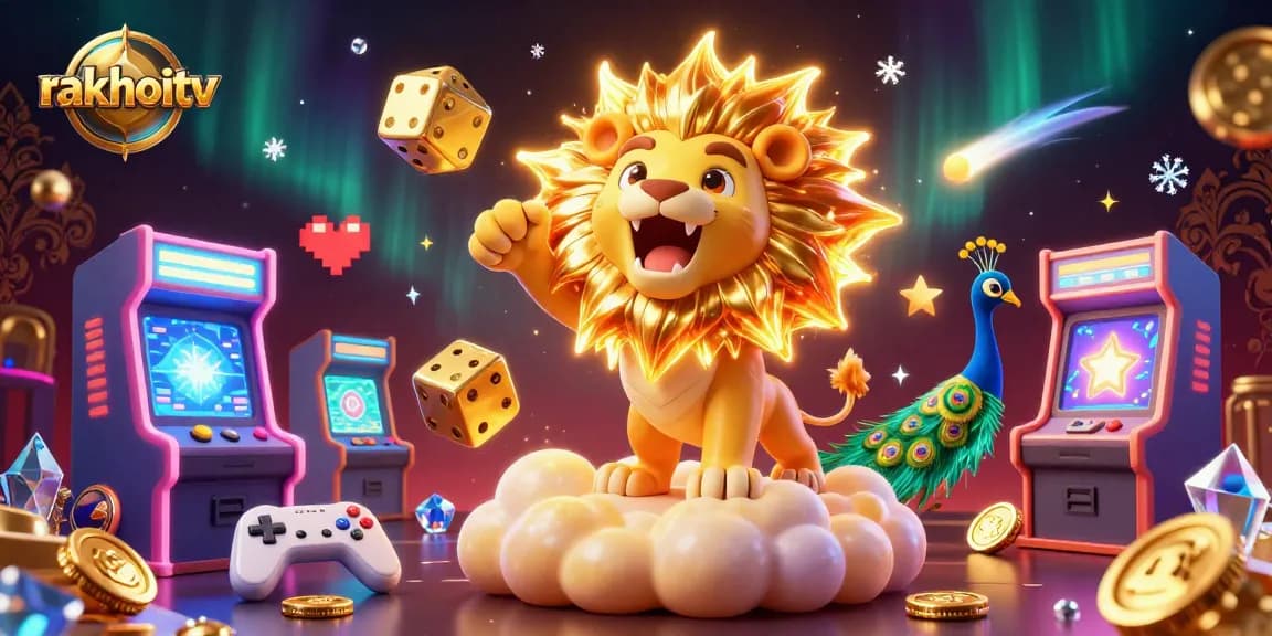 Experience rakhoitv's thrilling gameplay as the sun lion triumphs on a platform of gold.