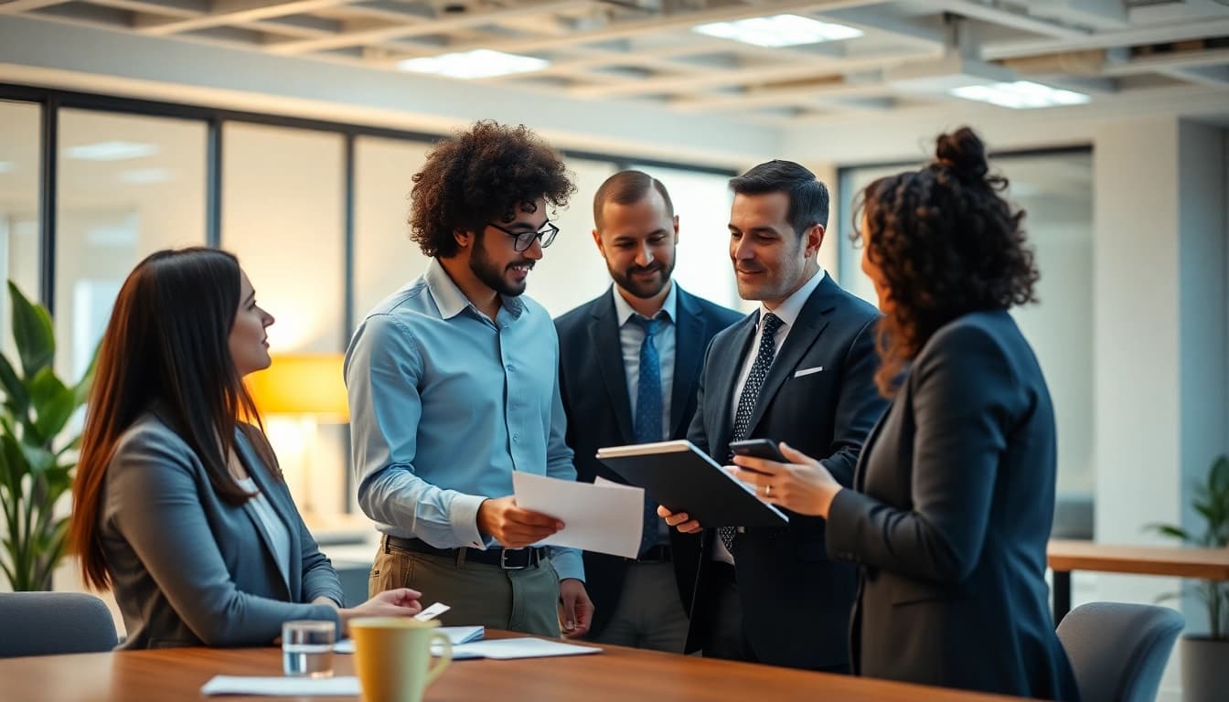 Efficient consulting session showcasing Unternehmensberatung strategies in a warm office setting.