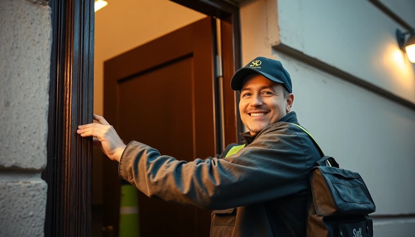 Professioneller Schlüsseldienst Rastatt öffnet eine Tür beschädigungsfrei und schnell.