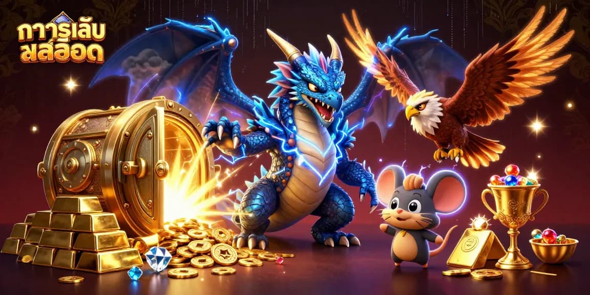Experience the thrill as you ทดลองเล่นสล็อต with vibrant characters and rich casino elements in an exciting 3D illustration.