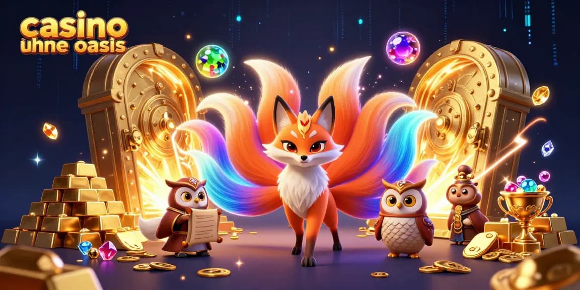 Experience casino ohne oasis with vibrant characters and bursting treasures in a captivating 3D scene.