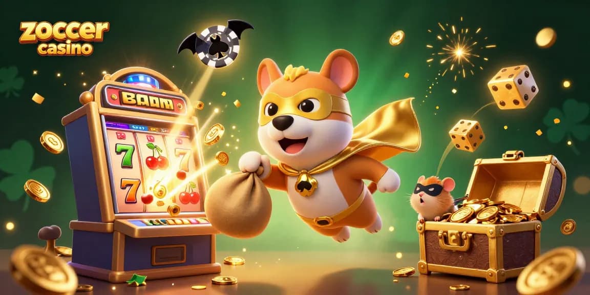 Experience thrilling play at zoccer casino with a vibrant scene showcasing an exciting jackpot adventure.