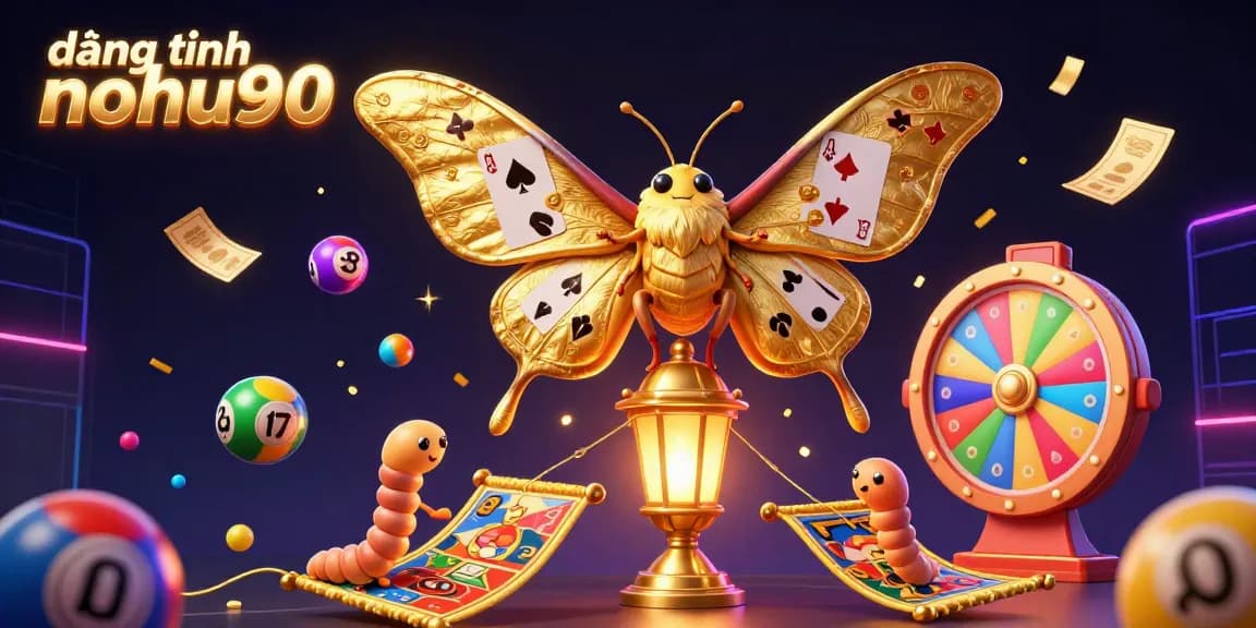 Engage your luck at đăng nhập nohu90 with vibrant lottery balls and casino elements in a richly detailed illustration.