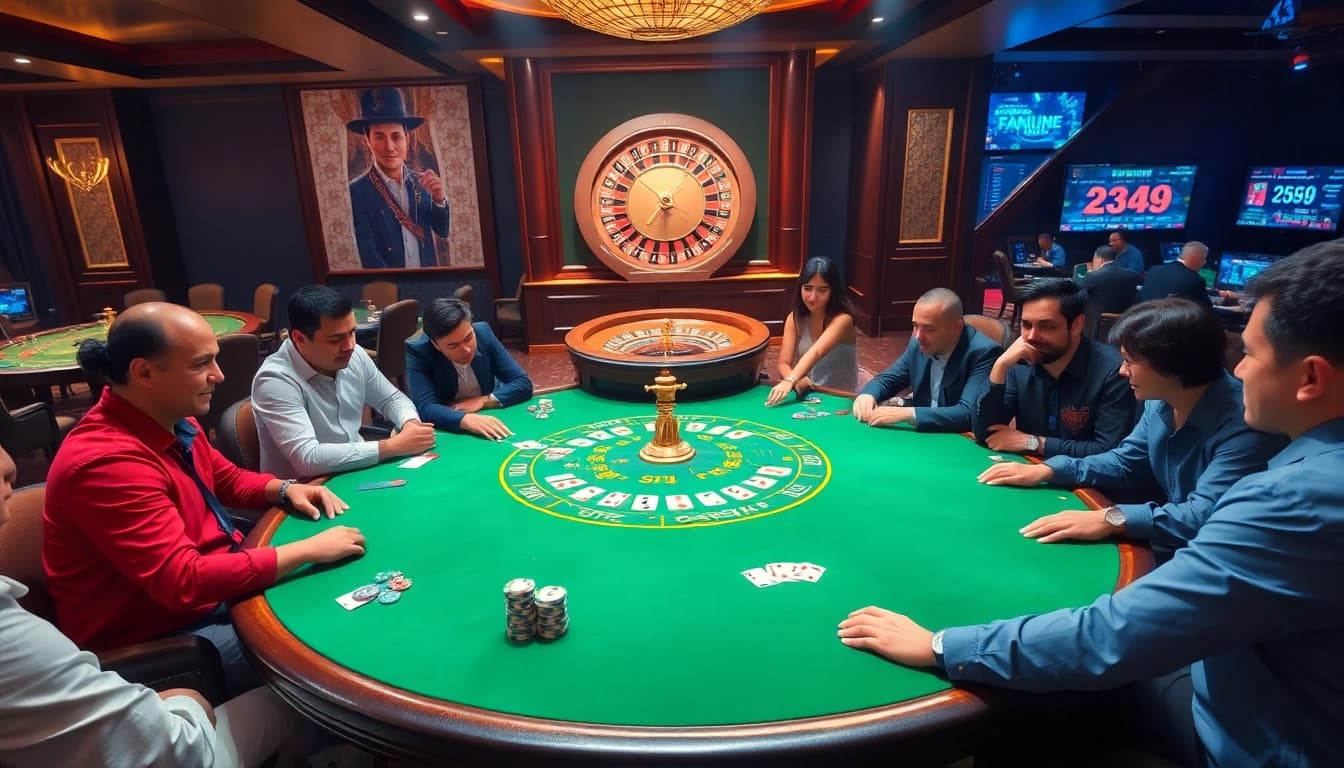 Experience thrilling gameplay at tại 789club with vibrant poker tables and engaged players.