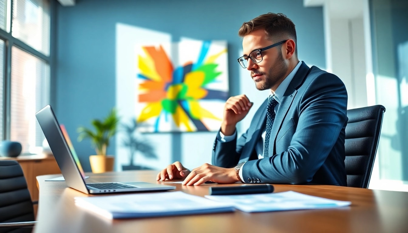 Headhunter IT in a modern office guiding a candidate through the recruitment process.