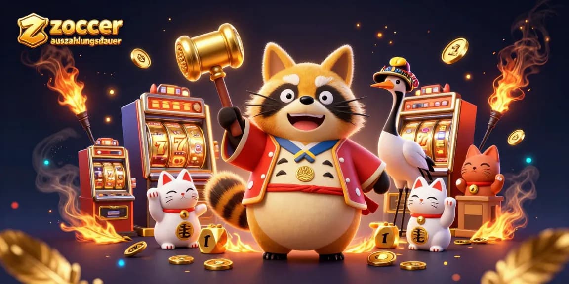 Experience jackpot wins at Zoccer Casino Auszahlungsdauer with a vibrant 3D celebration scene.