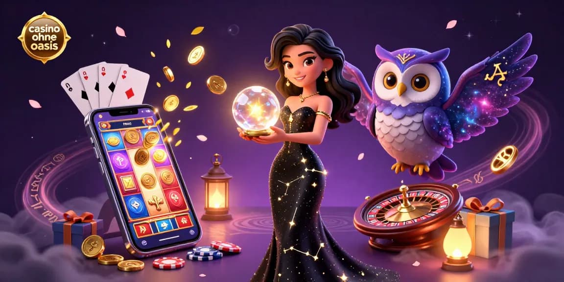 Engage with thrilling gaming action at casino ohne oasis featuring a mystical woman and owl.