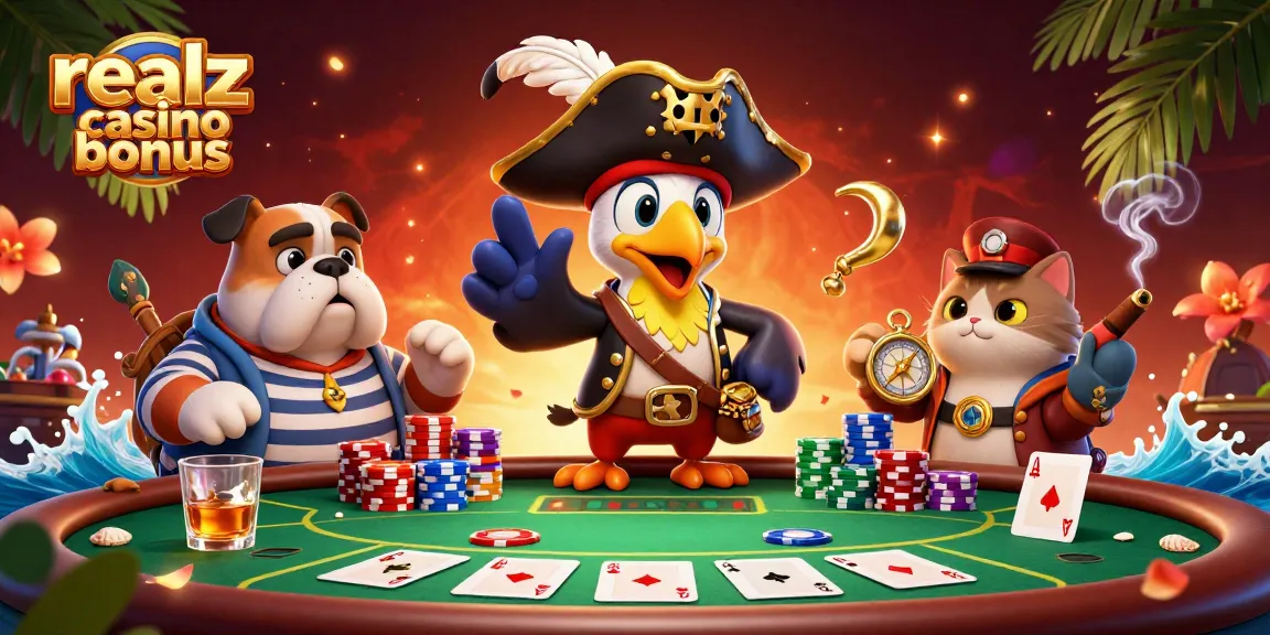 Erlebe die spannenden realz Casino Bonus Aktionen mit einem piratigen 3D-Abenteuer.