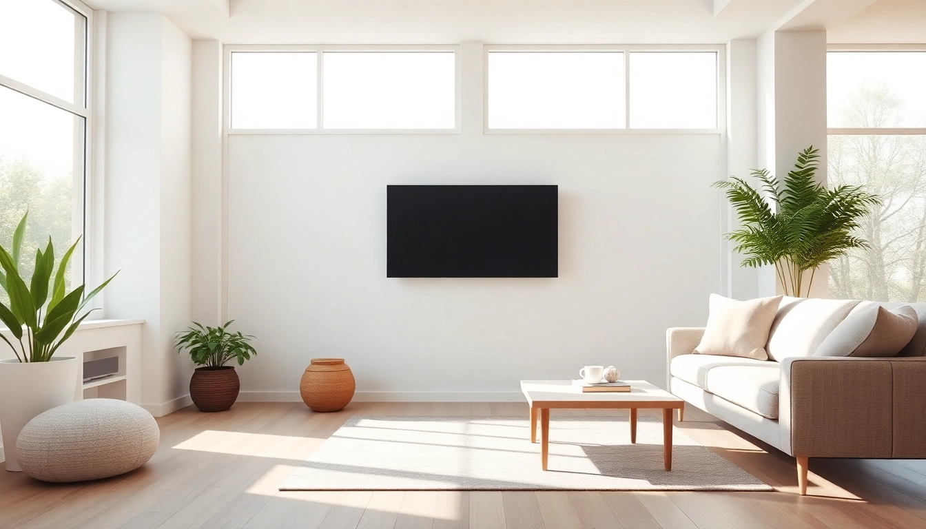Modern Klimaanlage enhancing comfort in a cozy living room with natural light.
