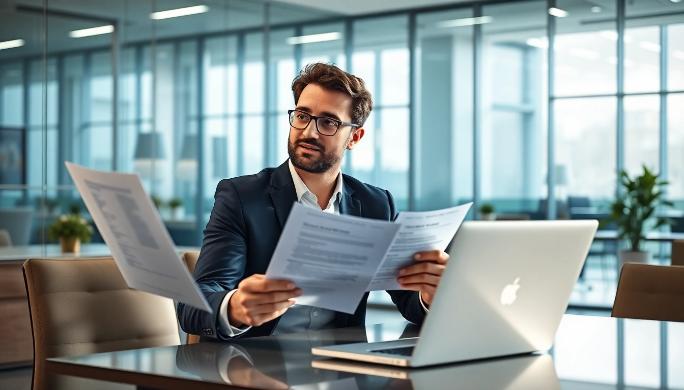 Headhunter IT bespricht Karrieremöglichkeiten mit einem Kandidaten in einem modernen Büro.