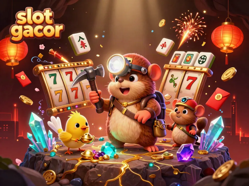 Experience winning with slot gacor in a vibrant, treasure-filled 3D casino scene.