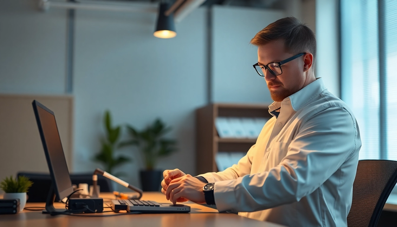 Techniker führt die Prüfung ortsveränderlicher elektrischer Betriebsmittel durch und sorgt für Sicherheit und Compliance.