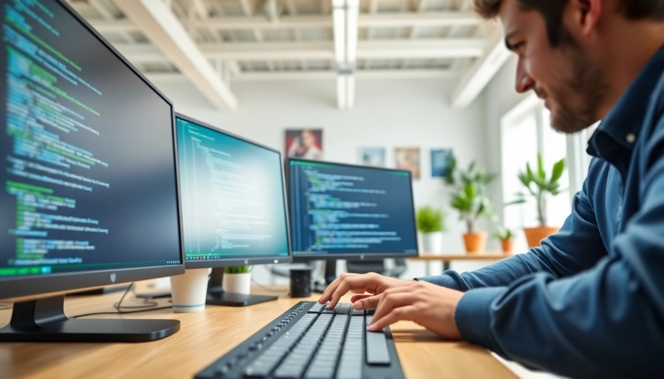Efficient Shopware Plugin Entwicklung durch einen Entwickler in einer modernen Arbeitsumgebung.