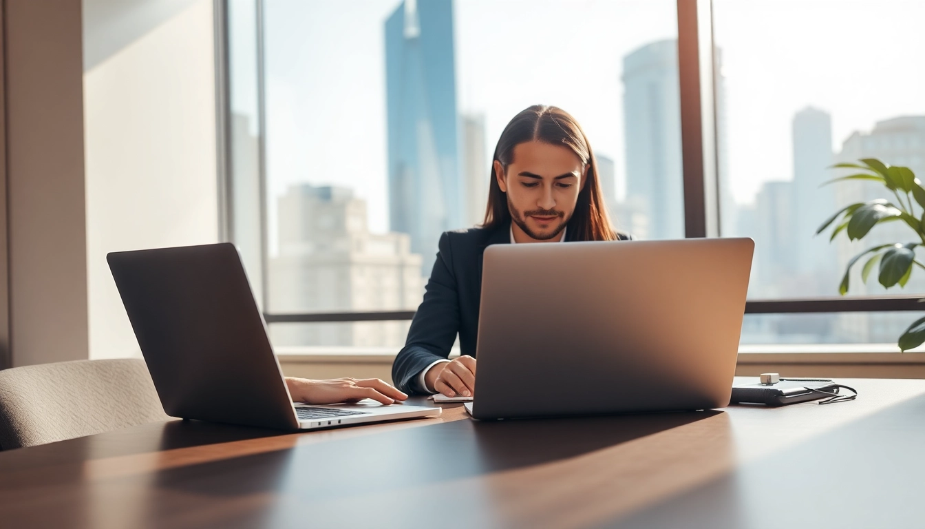 Headhunter IT interview in a modern office with a candidate, showcasing a dynamic hiring process.