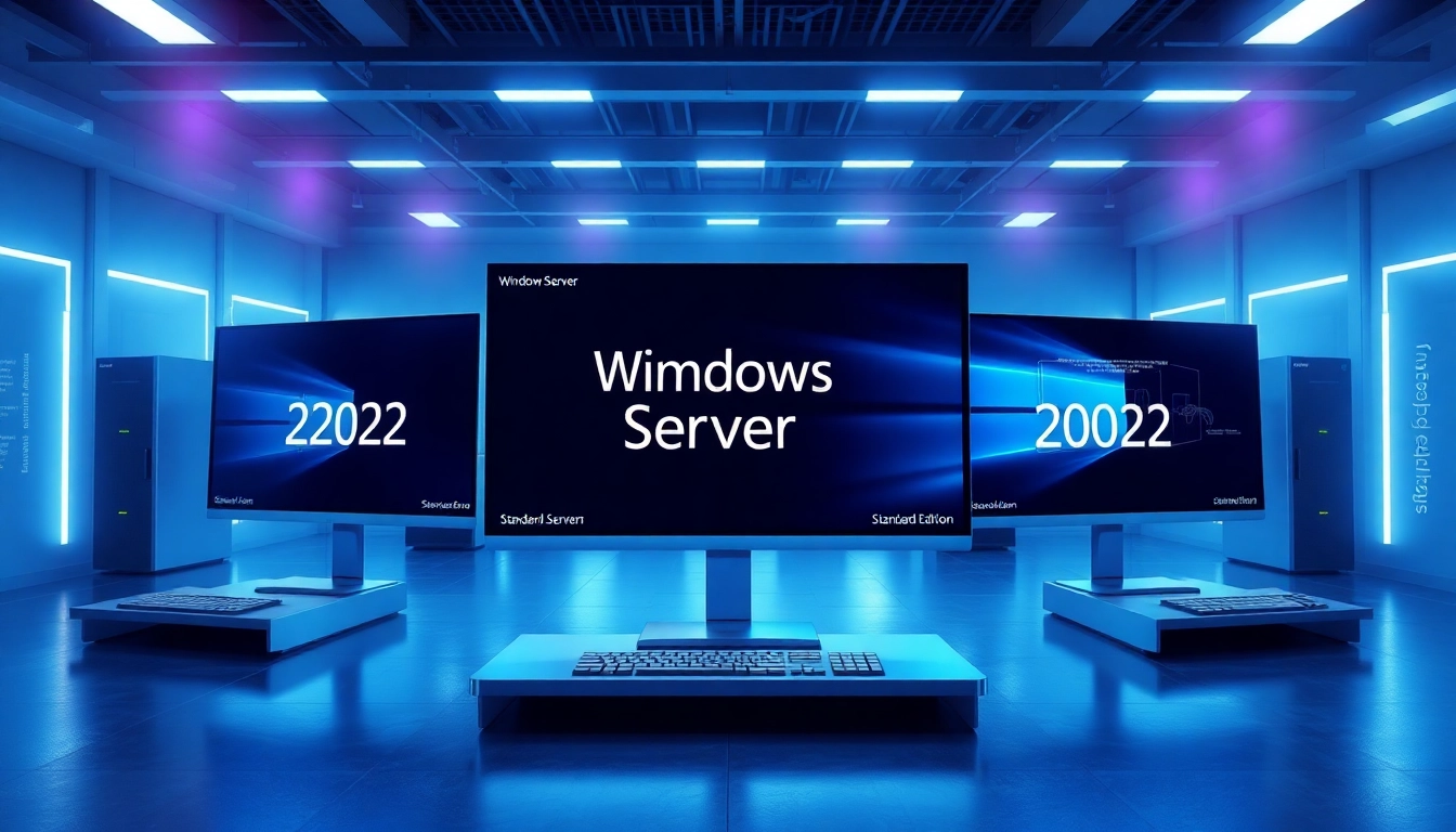 Windows Server 2022 Standard Edition kaufen – Darstellung einer modernen Serverumgebung mit innovativer Software.
