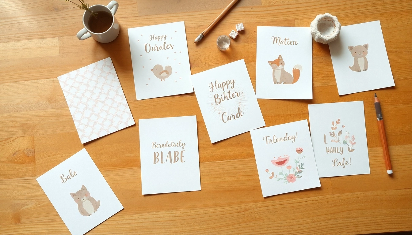 Gestalte personalisierbare Geburtskarten mit einzigartigen Designs und inspirierender Kreativität.