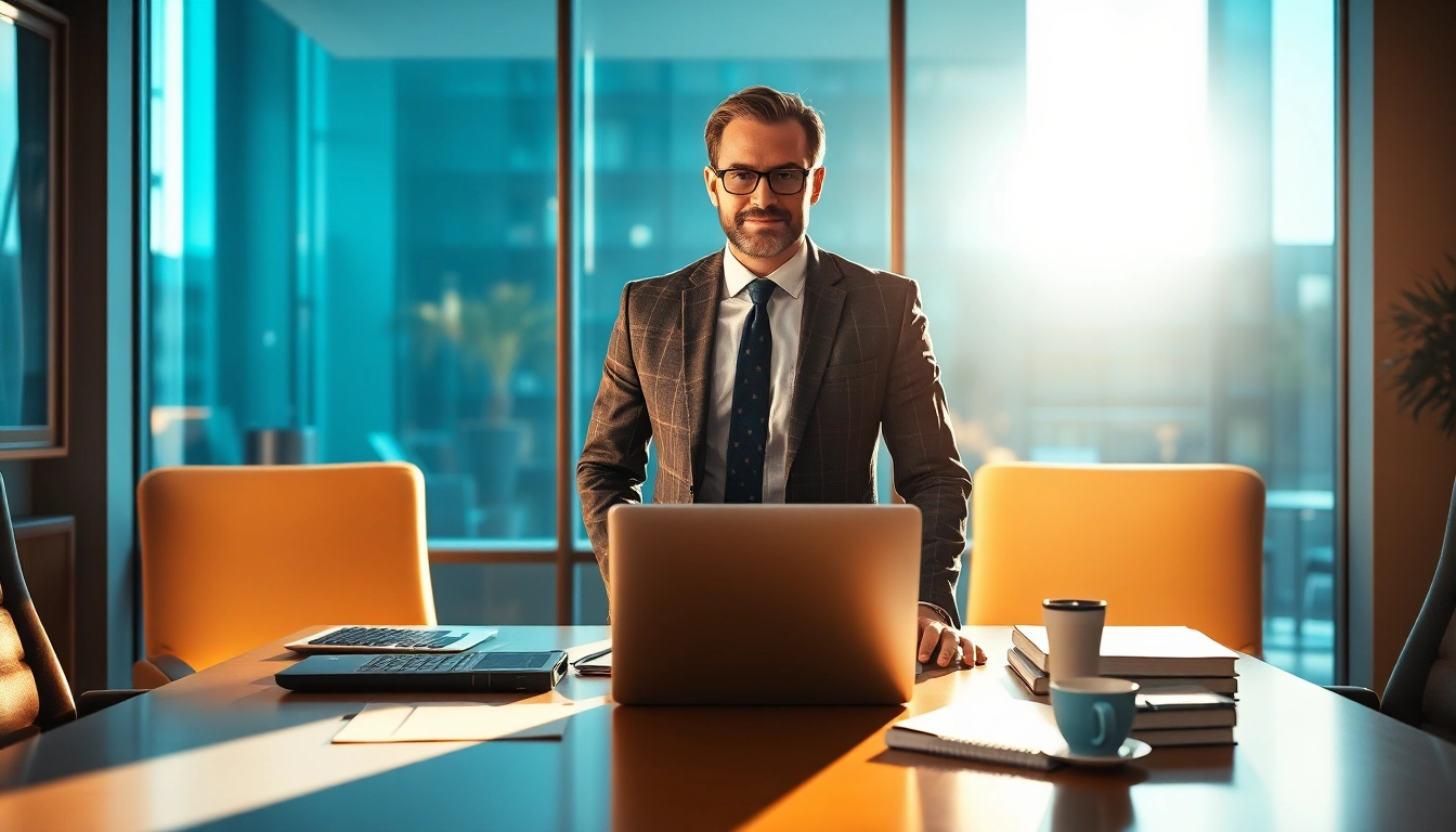 Headhunter IT beim Recruiting in einem modernen Büro mit Laptop und Notizen.