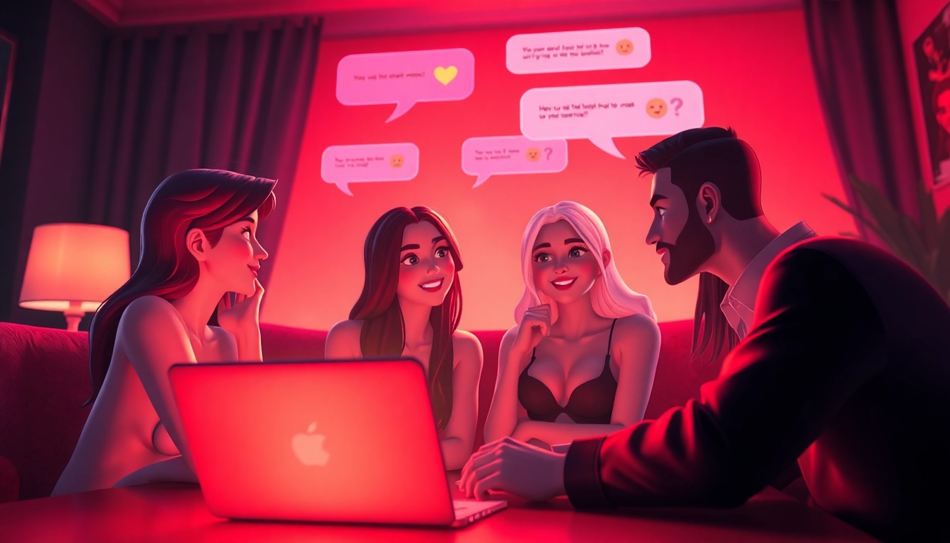 Immersive virtual chat scene showcasing engaging porn ai chat interactions.