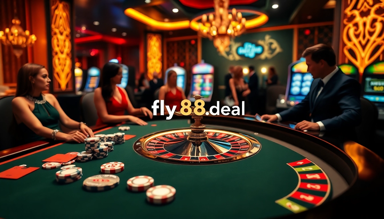 Experience thrilling online gambling at fly88.deal with vibrant poker chips and roulette excitement.