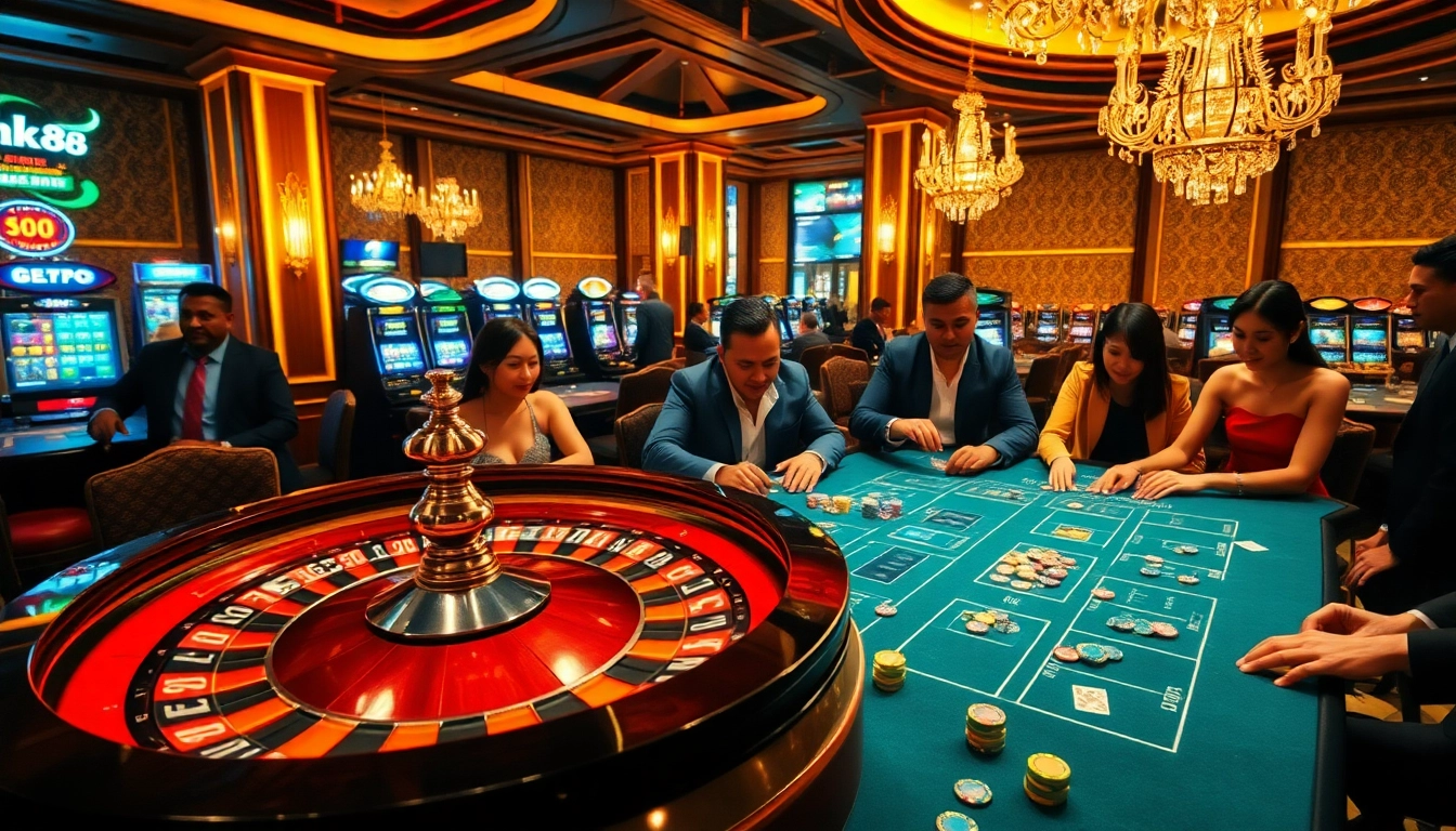 Experience the excitement of gaming at 88i with players at a high-stakes betting table.