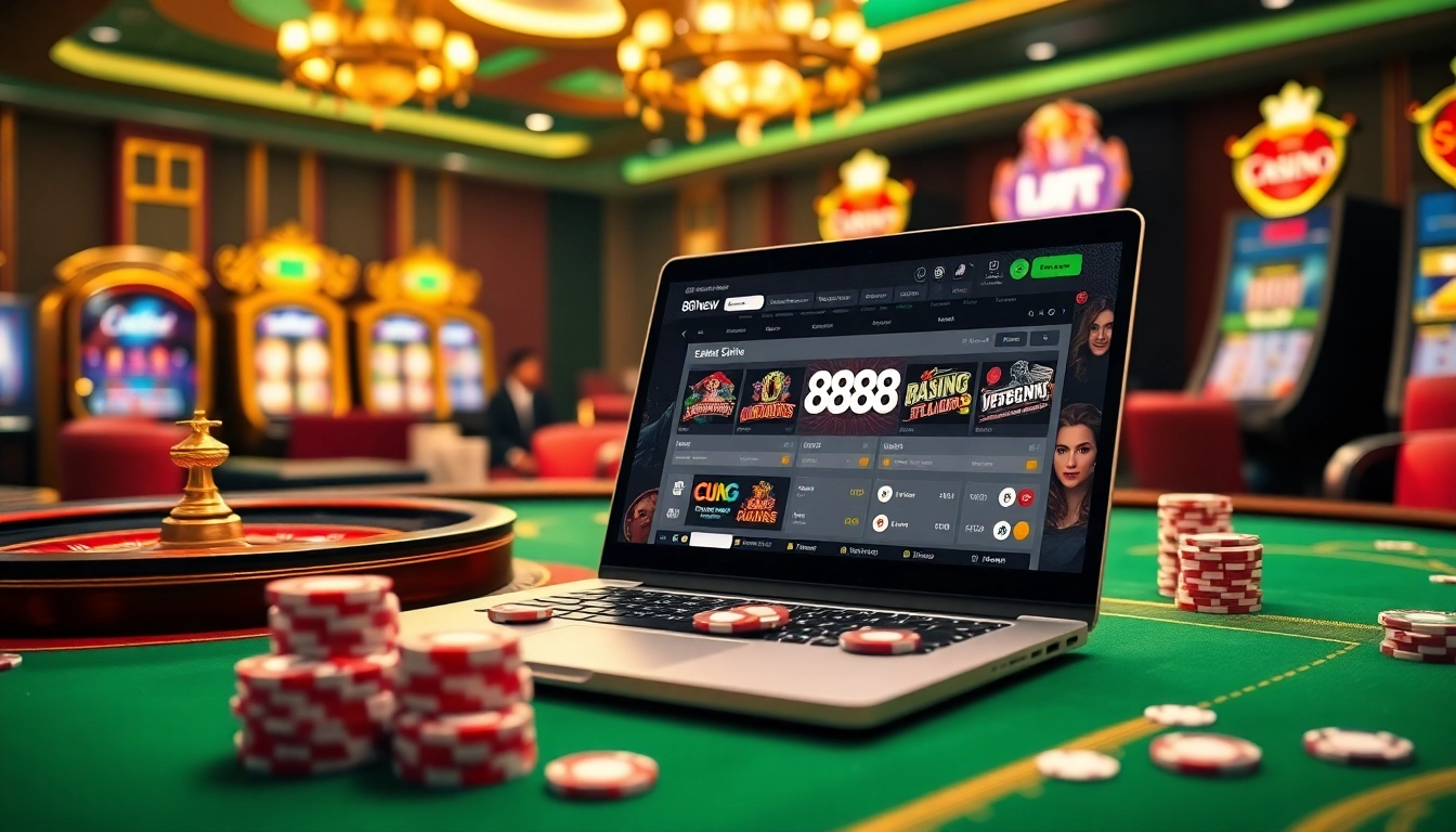 Experience the excitement of 888NEW with dynamic online casino gaming visuals showcasing luxury.